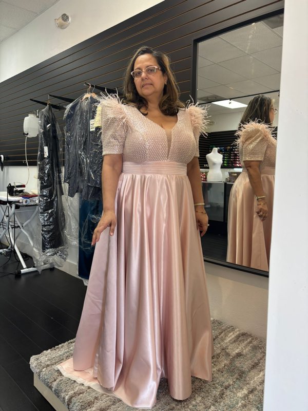 Pink gown fitting